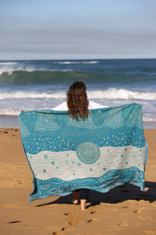Merino Wool Blanket - Teal