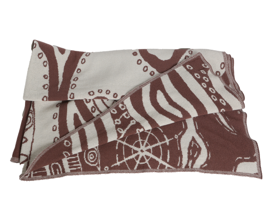 Merino Wool 'Wallawar' Baby Blanket - Earth + Panna
