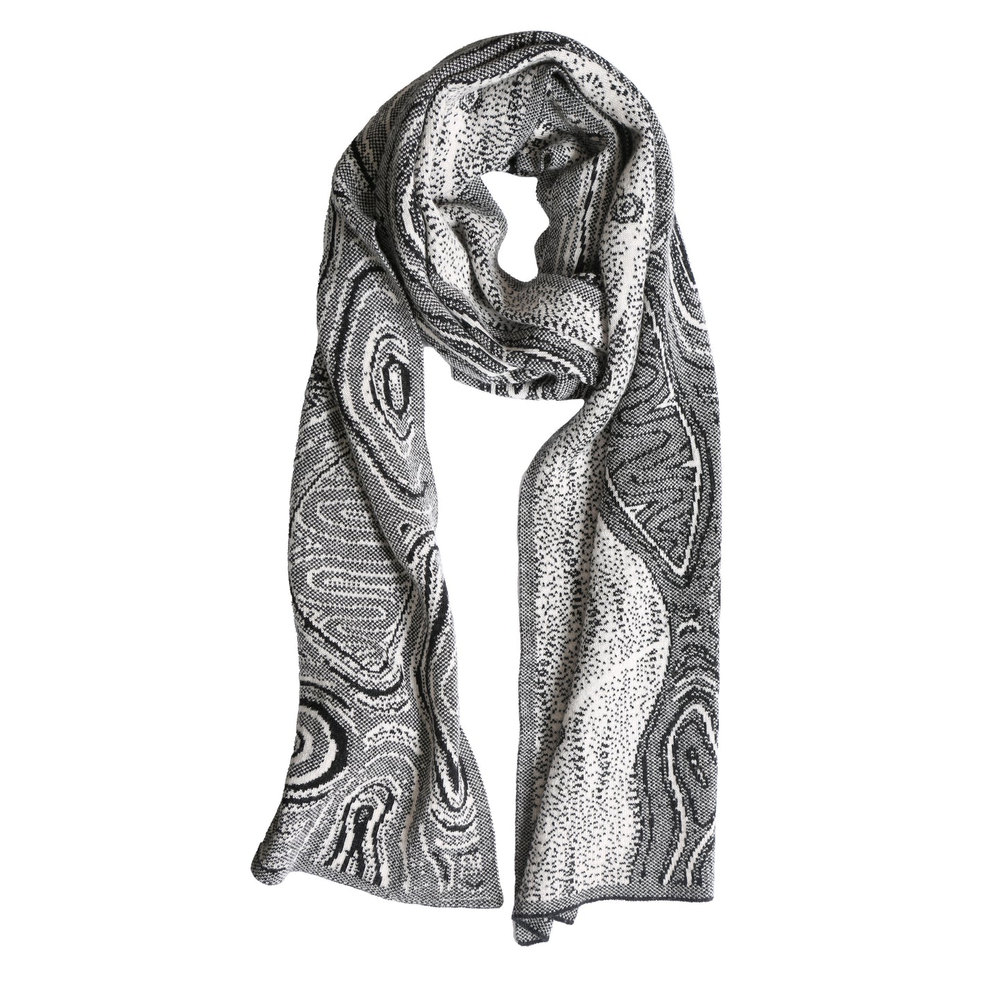 Scarf - Ancient Existence - Black + Panna